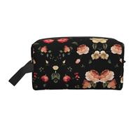 Autumn Beautiful Floral Print Storage Bag â€“ Large Travel Cosmetic Makeup Bags, Portable Pouch Organizer for Toiletries, Accessories