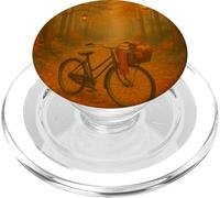 Autumn Bicycle Ride Down Lantern-Lit Path Through Leaves PopSockets PopGrip for MagSafe