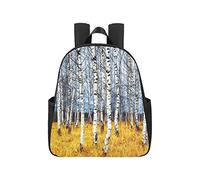 Autumn Birch Grove Among Orange Grass School Backpacks 12.40x5.12x14.17inch Purse Backpack Multipurpose Casual Commuter Backpack Business Travel School,Office