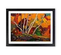 Autumn Birches By Tom Thomson Classic Painting Framed Print | A3 Black Framed Wall Art | Ready to Hang | Classic Landscape Picture | Living Room Bedroom Lounge Office