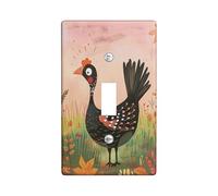 Autumn Bird Light Switch Cover Plate/Outlet Covers, Beige and Black Woodland Birds Decoration, Thermoplastic Wall Plates, Standard Size Single Toggle