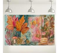 Autumn Birthday Celebration Backdrop, Vintage Floral Craft Art Party Decorations, Cozy Fall Themes for Indoor/Outdoor Photography Events 71x43 Inch