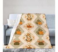 Autumn Bow Pumpkin Throw Blanket 76x102 CM Fall Maple Leaves Fleece Blankets for Couch Bed Picnic Soft Cozy Lightweight All Season Use