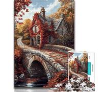 Autumn Bridge Jigsaws Puzzles 1000 Pieces for Adults Gifts,Challenging To Complete But Fun And Humorous Unique Home Decor And Gifts 50x75cm