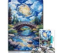 Autumn Bridge Puzzles for Teenagers Teens 1000pc Puzzle,Learning Educational Toy for Is Ideal As A Gift for The Whole Family 38x26cm