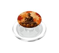 Autumn Buddha Lotus Flower - Fall Leaves - Buddhism Buddhist PopSockets PopGrip for MagSafe