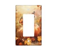 Autumn Butterfly Light Switch Cover Plates/Outlet Covers, Orange Monarch Butterflies for Fall Decor, Thermoplastic Wall Plates, Standard Size Single Rocker