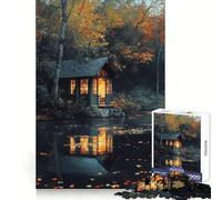 Autumn Cabin by The Lake 1000-piece Puzzle for Teenagers Thinking Skill Calm Distraction Smooth Cut Great Gift (38x52cm)
