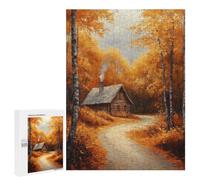 Autumn Cabin in Woods, 500 PCS Challenging Puzzle for Adults, Year-End Present - for Detail-Focused Puzzlers