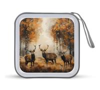 Autumn Camo Milu Deer CD Case Holder Portable 40 Capacity DVD Wallet Storage Organizer for Car Travel