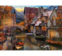 Autumn Canal Jigsaw Puzzle 1000 Pieces - Beautiful Fall Puzzles for Adults & Families - Fully Interlocking Pieces - 1,000 Piece Autumn Puzzles by Vermont Christmas Company