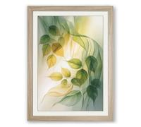Autumn Cascade Botanical Framed Wall Art Print A1 (84.1×59.4cm) Oak, Wall Decor for Living Room, Bedroom, Office & Home, Ready to Hang, Art Gift