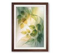 Autumn Cascade Botanical Framed Wall Art Print A4 (29.7×21cm) Walnut, Wall Decor for Living Room, Bedroom, Office & Home, Ready to Hang, Art Gift