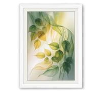 Autumn Cascade Botanical Framed Wall Art Print A4 (29.7×21cm) White, Wall Decor for Living Room, Bedroom, Office & Home, Ready to Hang, Art Gift