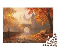 Autumn Castle 1000 Piece Jigsaw Puzzle Recyclable Paper Fall Pathway Puzzle for Adults Fun Present & Activity for Home Great Gift Idea for Men 70x50cm/1000pcs
