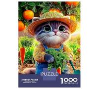 Autumn Cat 1000 Piece Recycled Cardboard Psychedelic Fox Puzzle, Concentration Training, Personalised Gift, Wall Decor & After-School Fun 52x38cm/1000pcs