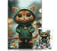 Autumn Cat Art Jigsaw Puzzles 1000 Pieces for Teenagers Cognitive Development Fun Game Special Thoughtful Celebration Present Size 50x75cm