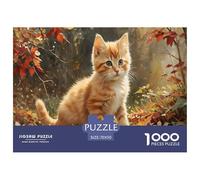 Autumn Cat Jigsaw Puzzles for Adults Kids Interesting Puzzles 1000 Pieces Brain Challenge Home Decoration Gifts 70x50cm/1000pcs