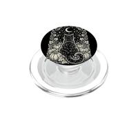 Autumn Cat Lover Crescent Moon Pumpkin Vintage Style PopSockets PopGrip for MagSafe