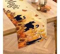 Autumn Cat Magic Quote Table Runner 13x108 Inch