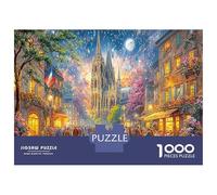 Autumn Cathedral Scene Jigsaw Puzzles Puzzle for Adults Kids. 1000 Piece Interesting Impossible Challenge Toy Educational Games Home Decoration for Adults& Kids Age 14 Years Up 52x38cm/1000pcs