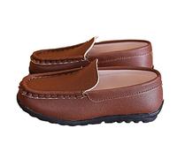 Autumn Children Boy Casual Shoes Flat Bottom Soft Non Slip Slip On Dress Shoes Comfortable Solid Color Toddlers Boots (Khaki, 12.5 Little Child)
