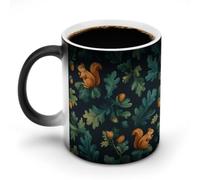 Autumn Chipmunks Patterns Discoloration Mug Color Changing Magic Travel Cup Ceramic Heat Sensitive Coffee Mugs