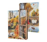 Autumn Church Frame Cute Tablet Case No Pen Slot Lightweight Hard Protective Cover Compatible with Ipad 9th/ 8th/ 7th