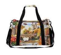 Autumn Church Frame Fashion Duffle Bag for Travel Lightweight Weekender Gym Bag Carry On Overnight Pouch