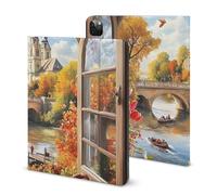 Autumn Church Frame Funny Tablet Case with Pen Slot Lightweight Hard Protective Cover Compatible with iPad 2020/Pro 2020/Pro 2021/Air4/Air5