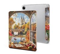 Autumn Church Frame Tablet Case Compatible with iPad Pro 2021 | Pencil Holder Lightweight Folding Hard Protective Cover