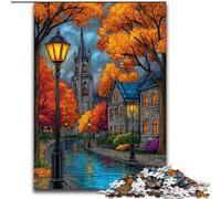 Autumn City Scenery Adult Jigsaw Puzzles 1000 Pieces, Challenging Game Gifts for Is Ideal As A Gift for The Whole Family (26x38cm)