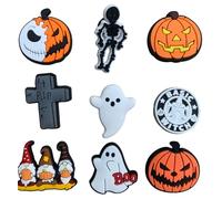 Autumn Clog Charms Halloween Shoe Charm Accessory Ghost Leafs Pumpkin Spiced RIP Skull Butterfly Autumnal Autumnal (Halloween 9 Pack)