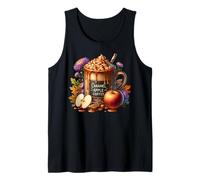 Autumn Coffee Graphic for Women Caramel Apple Coffee Mug Tank Top