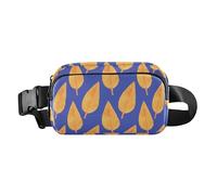 Autumn Color Yellow Leaf Litter Cute Waist Bag Fanny Pack for Women Men Mini Crossbody Shoulder Bag with Adjustable Strap for Travel Running Hiking