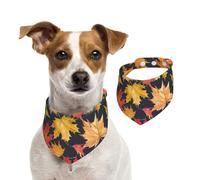 Autumn Colorful Maple Leaves,Dog Bandanas Cotton Pet Scarf Adjustable Bibs for Pet,M