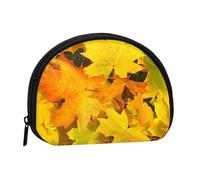 Autumn Colors Fall Leaves, Women's Storage Bag Shell Makeup Bag Small Coin Purse Shell Change Pouch