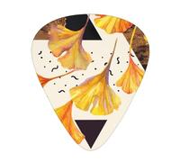 Autumn Colors Ginkgo Leaves,12 Pcs Guitar Pick,3 Different Thickness Plectrums for Acoustic Guitar Bass Ukulele (0.46mm 0.96mm 0.71mm)