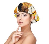 Autumn Colors Ginkgo Leaves,Adult's Satin Sleeping Cap - Women's Elastic Sleep Bonnet, Adjustable Overnight Hair Cover