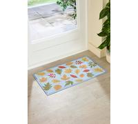 Autumn Colour Leaves Indoor Outdoor Doormat (70 x 40cm) Artsy Mats Light Blue 40cm x 70cm