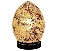 Autumn Colours with Gold Mini Mosaic Glass Egg Lamp - Bedroom/Table Light