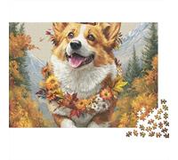 Autumn Corgi Dog 1000 Piece Jigsaw Puzzle Paper for Adults Fall Landscape Puzzle Game for Family Relax 70x50cm/1000pcs