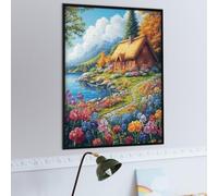 Autumn Cottage 1000 Piece Jigsaw Puzzle for All Ages Natural Scenery Animals Idea Dad Hobby Smooth Edges Stress Relief Home Decor 1000 PCS