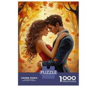 Autumn Couple Romantic Embrace 1000 Piece Jigsaw Puzzle for Adults Jigsaw Puzzle Game Relaxation Focus Home Gift 52x38cm/1000pcs