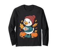 Autumn Cozy Vibes Duck Pumpkin Mug Long Sleeve T-Shirt
