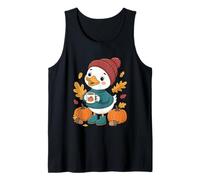 Autumn Cozy Vibes Duck Pumpkin Mug Tank Top