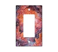 Autumn Crystal Light Switch Cover Plates/Outlet Covers, Peach and Violet Gemstones for Seasonal Decor, Thermoplastic Wall Plates, Standard Size Single Rocker