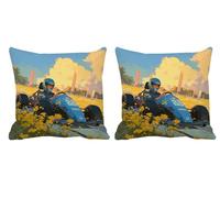 Autumn Cushion Covers 50x50cm Outdoor Cushions Waterproof Linen Square Throw Pillow Covers with Invisible Zipper Decorative Pillows for Sofa Patio Bench Garden Autumn Decorations,Set of 2 Flower -T839