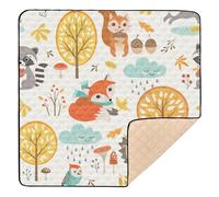 Autumn Cute Animals Large Non-Slip Baby Playmat for Indoor Outdoor Cozy Breathable Kicking Mat for Baby Kids Toddlers Infants, 50'' x 50''