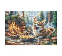 Autumn Cute Corgi 1000-piece Jigsaw Puzzle Bundle Family Puzzle Lovers Brain Training Mindful Activity Spring Rigid Cardboard 1000 PCS/75x50cm